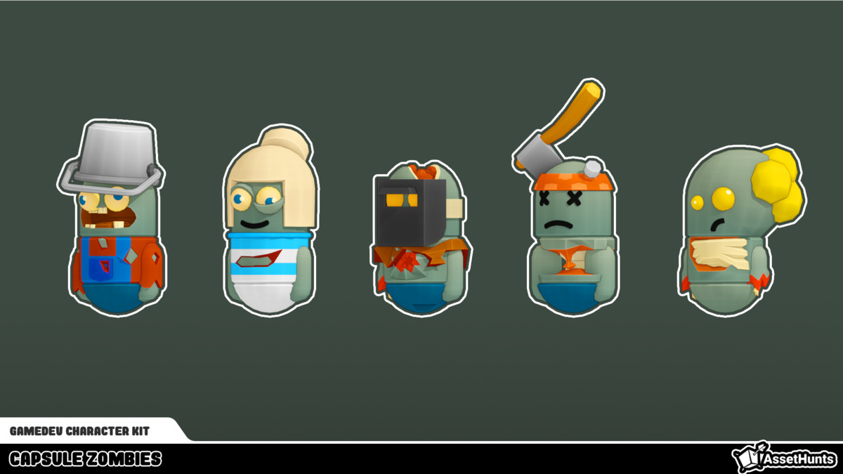 GameDev Character Kit - Capsule Zombies