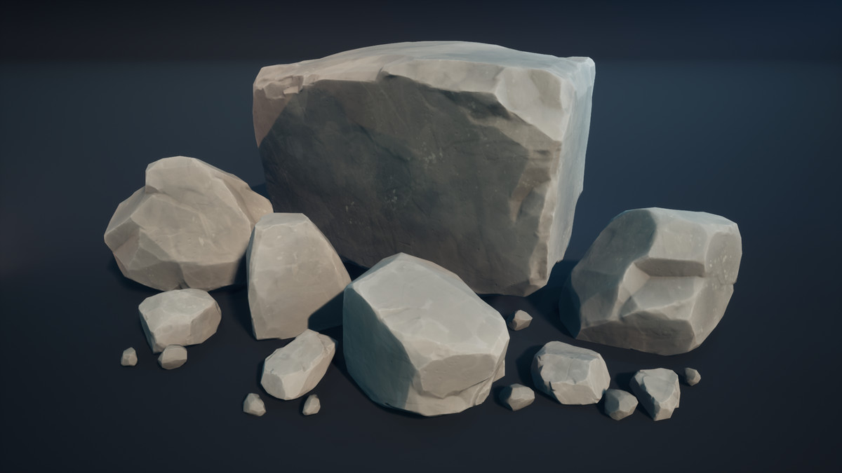 100 Stylized Modular Rocks