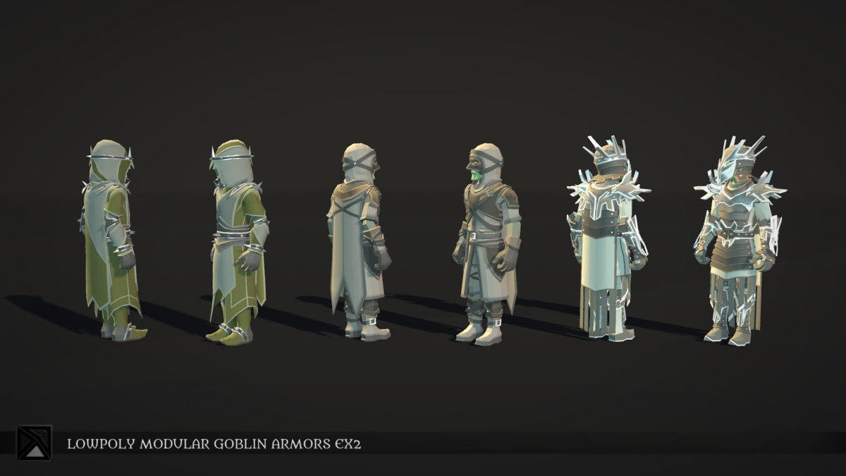 Low Poly Goblins Modular Armors Bundle - LOWPOLY MEDIEVAL FANTASY SERIES