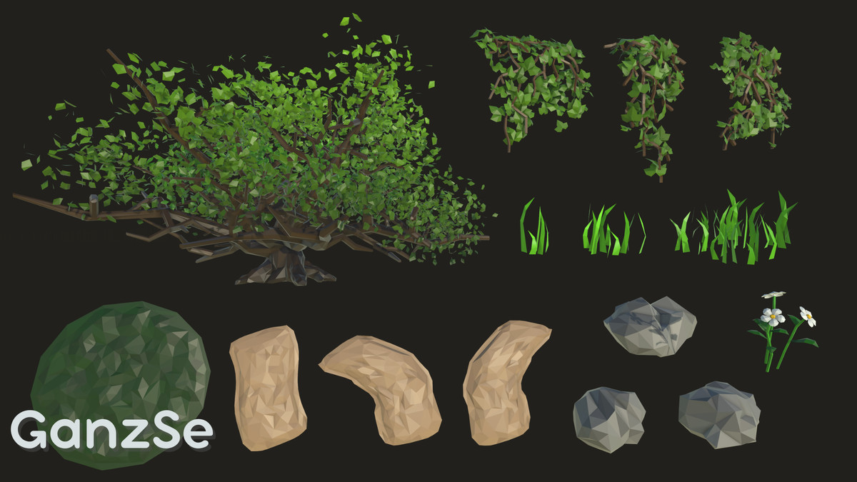 GanzSe Sacred Graveyard - Stylized Low Poly Environment