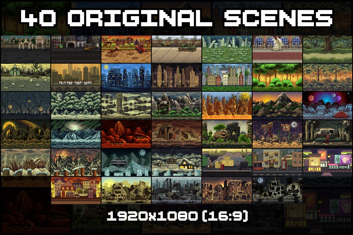 280 Ultimate Pixel Backgrounds Collection