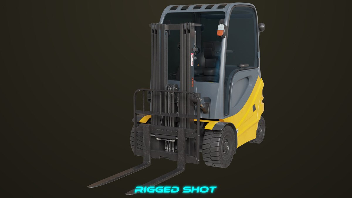Forklift Truck 01 Yellow URP HDRP Textures