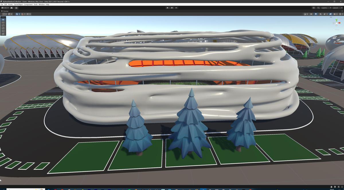 Stylised Sport Stadium Collection - 12 Low Poly Modular 3d Assets