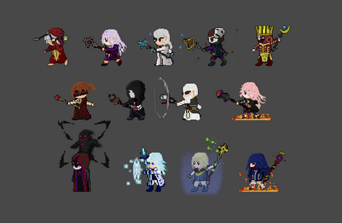 2D Pixel Character Pack – Wizard Class + Skill Effects