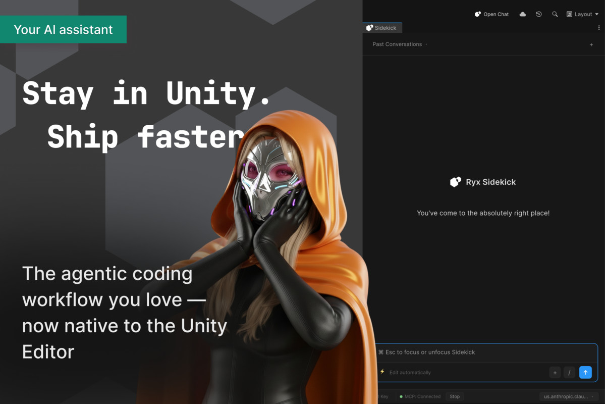 Ryx Sidekick - your AI agent for Unity