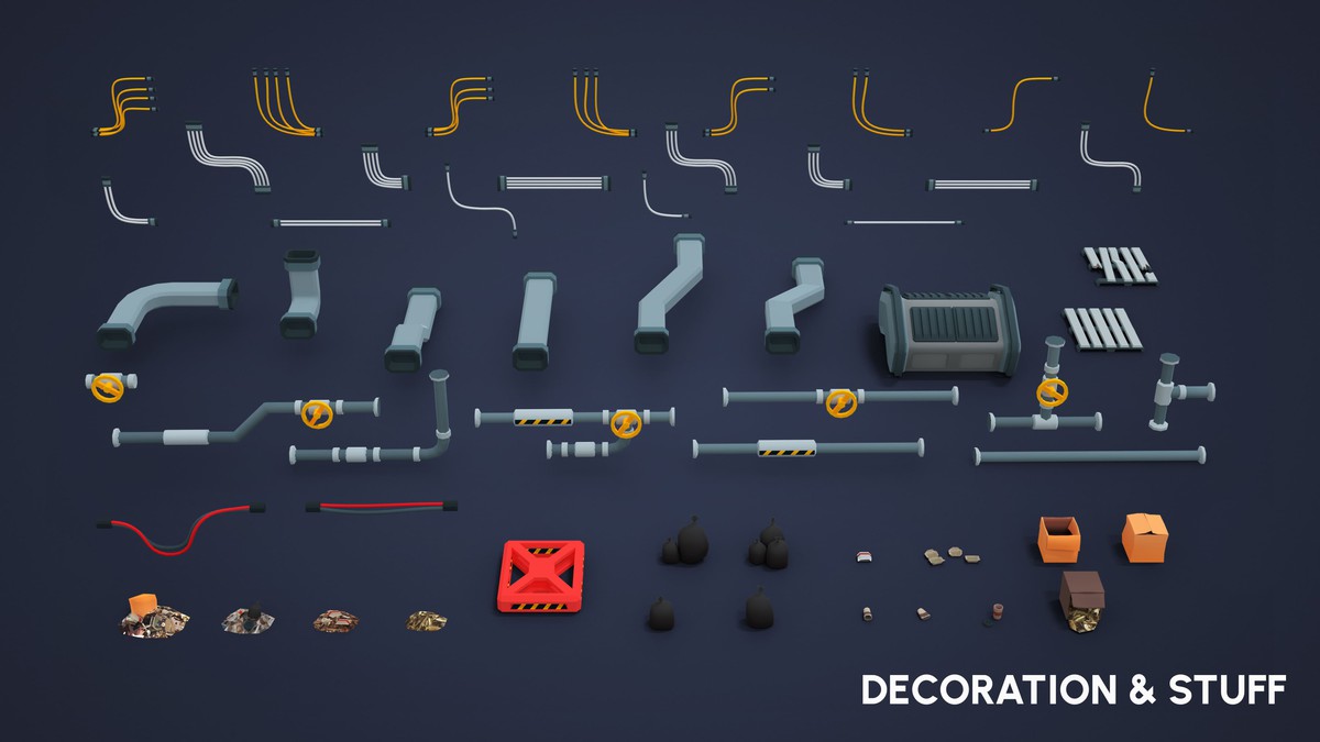 Sci-Fi Props - Low Poly 3D Models Pack