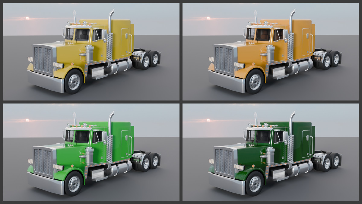 American Semi Truck + Logging Trailer | Interior, Modular, 4 Wood Log | PBR