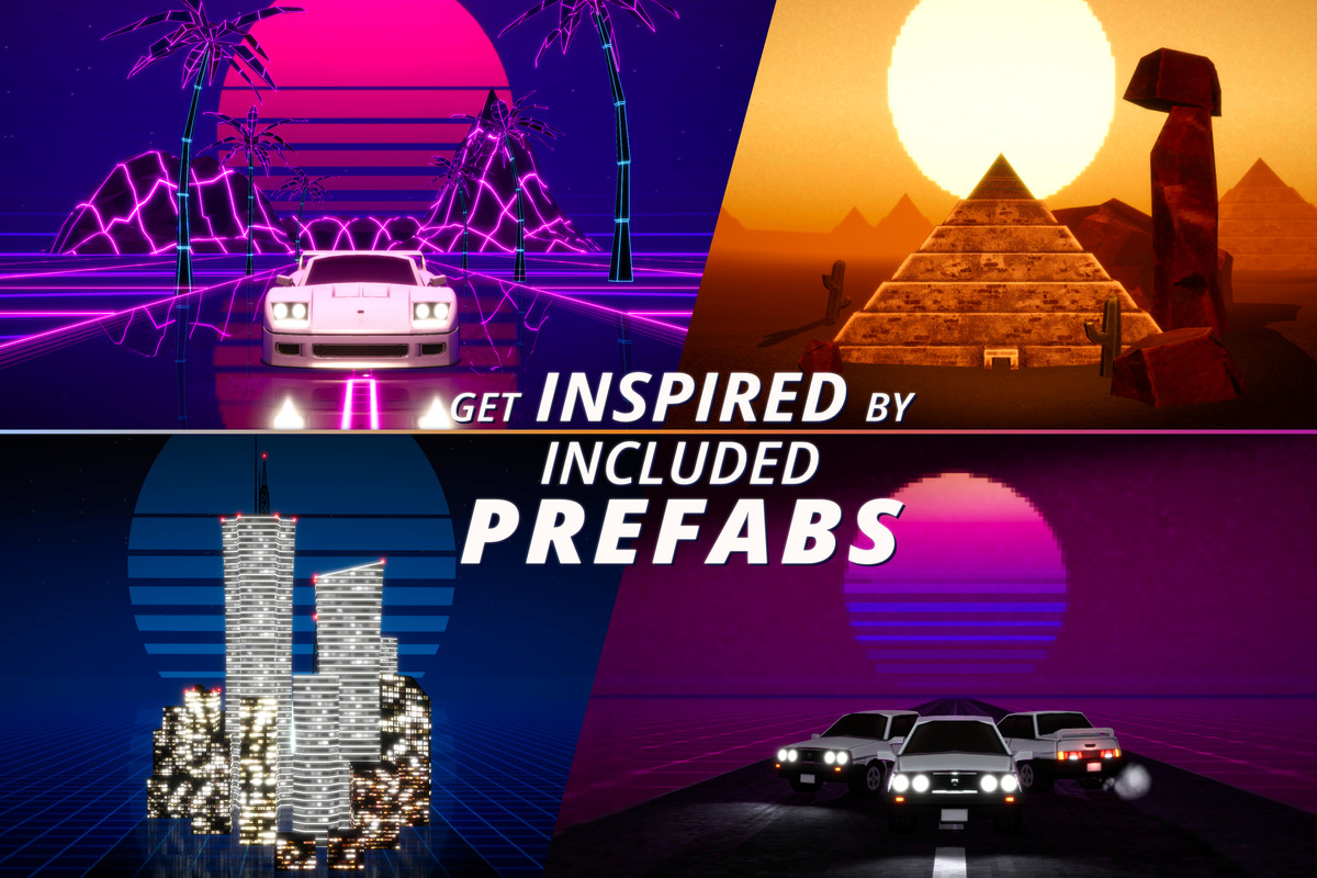 RETROWAVE SKIES - Dynamic Synthwave Skybox Asset Pack