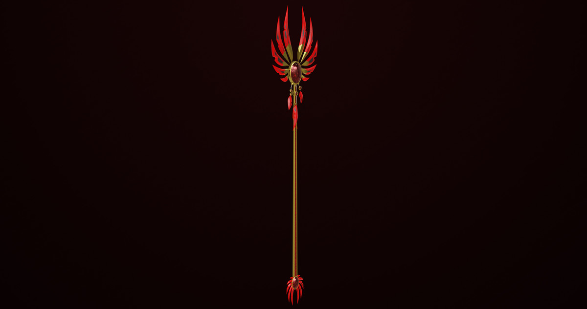 Fantasy Trident 08 Red URP HDRP Textures