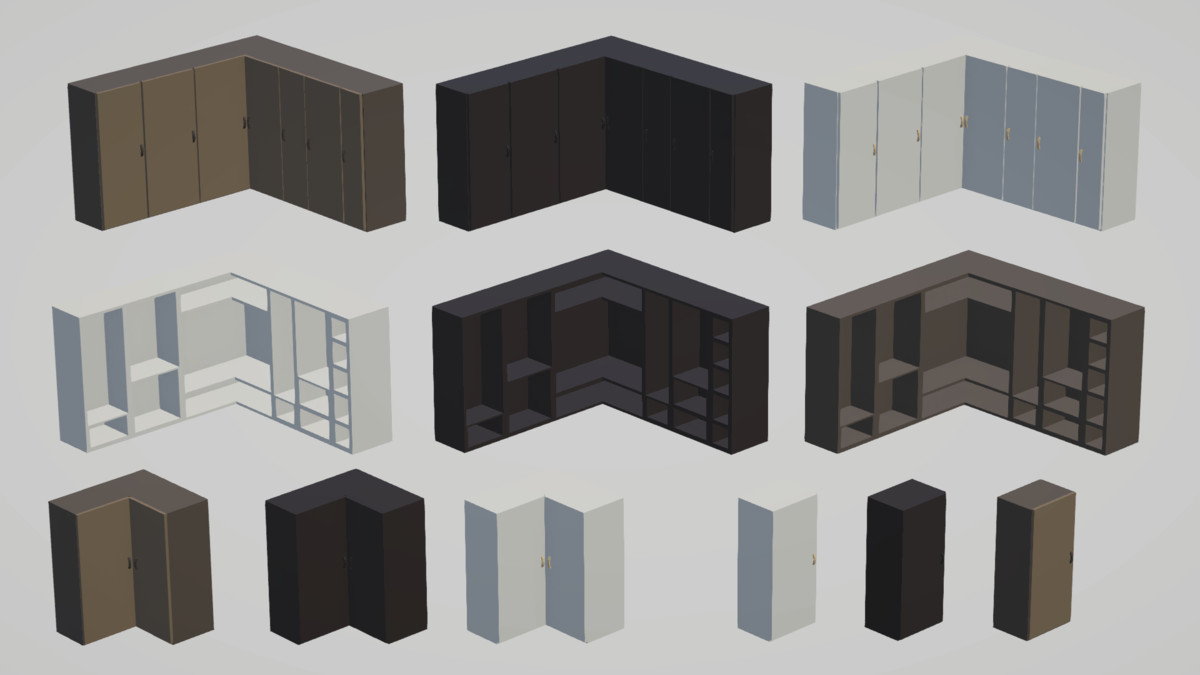 Low Poly Bedrooms - Modular Assets