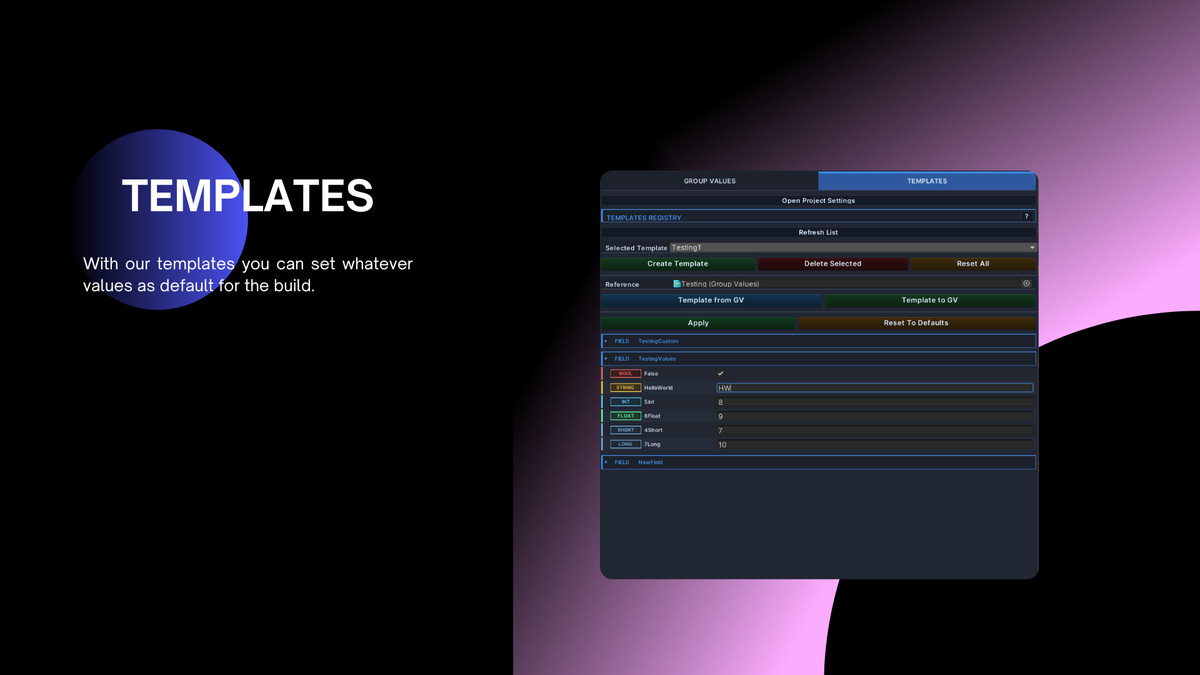 Group Values Load System
