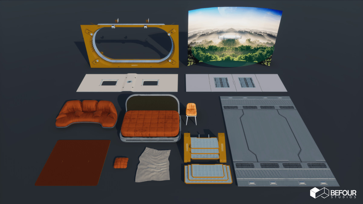 Retro Sci-Fi Research Cabin Environment