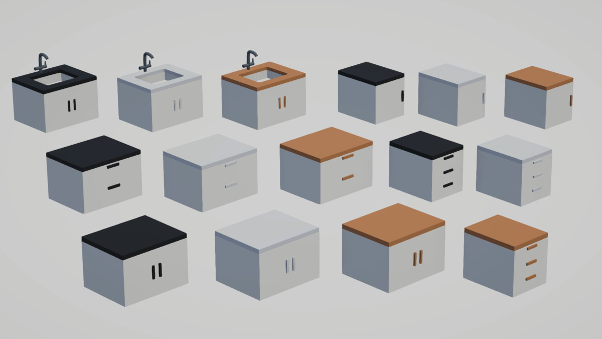 Low Poly Interior Houses – Modular Home Assets Pack