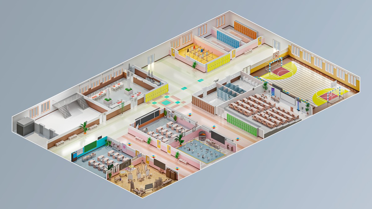 School - Low Poly 3D Models Pack