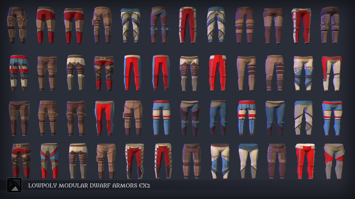 Lowpoly Dwarves Modular Armors Bundle- MEDIEVAL FANTASY SERIES