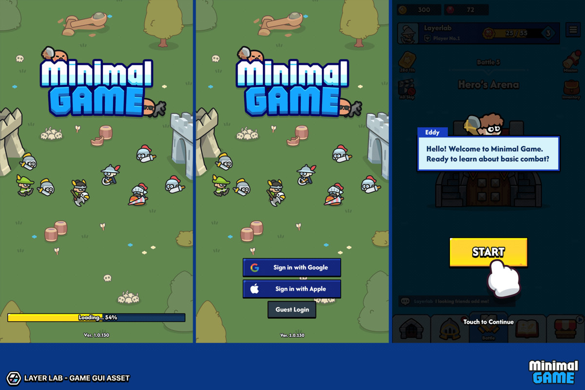 GUI Pro - Minimal Game Blue(+PSD)