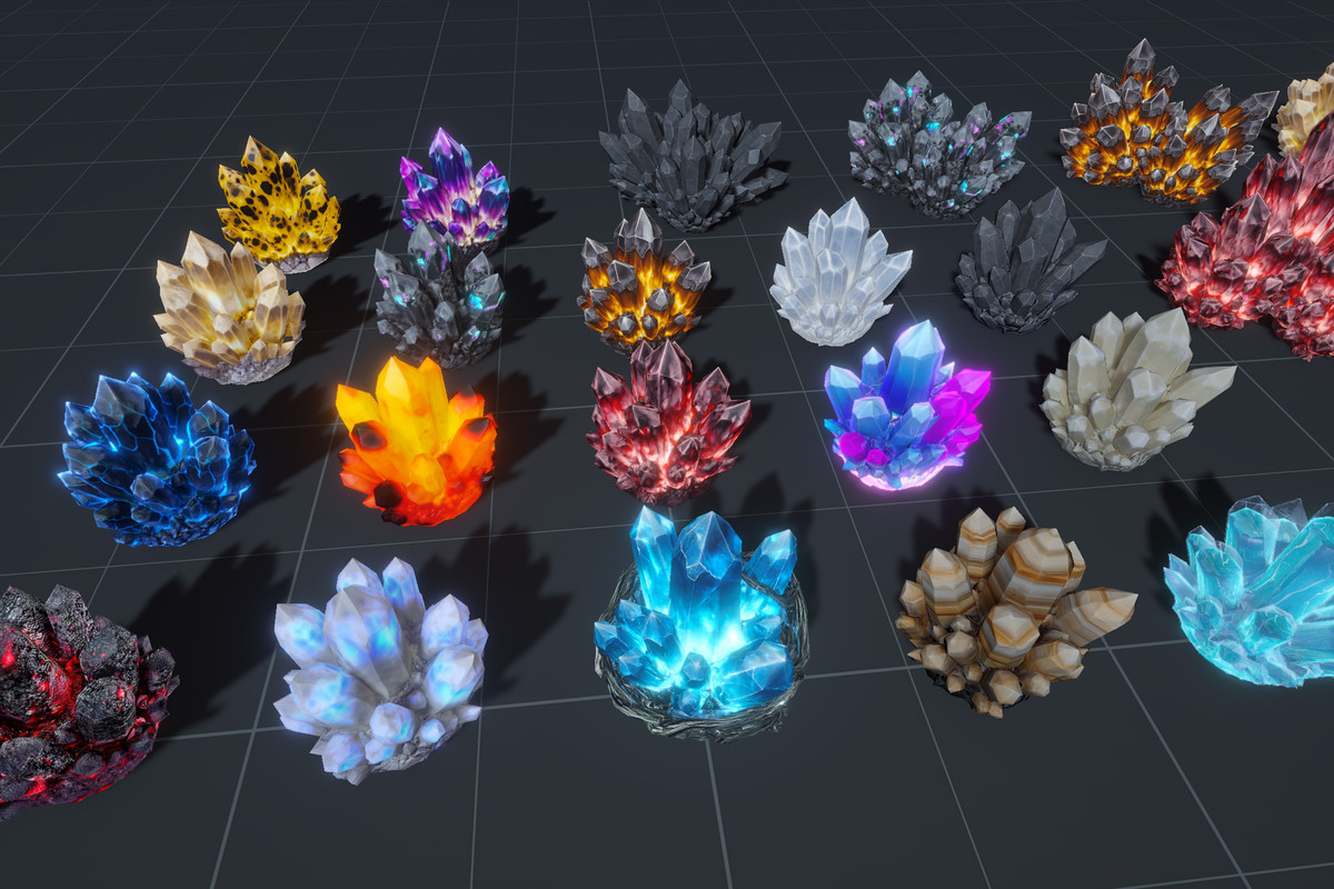 HQ Crystals - Low poly PBR