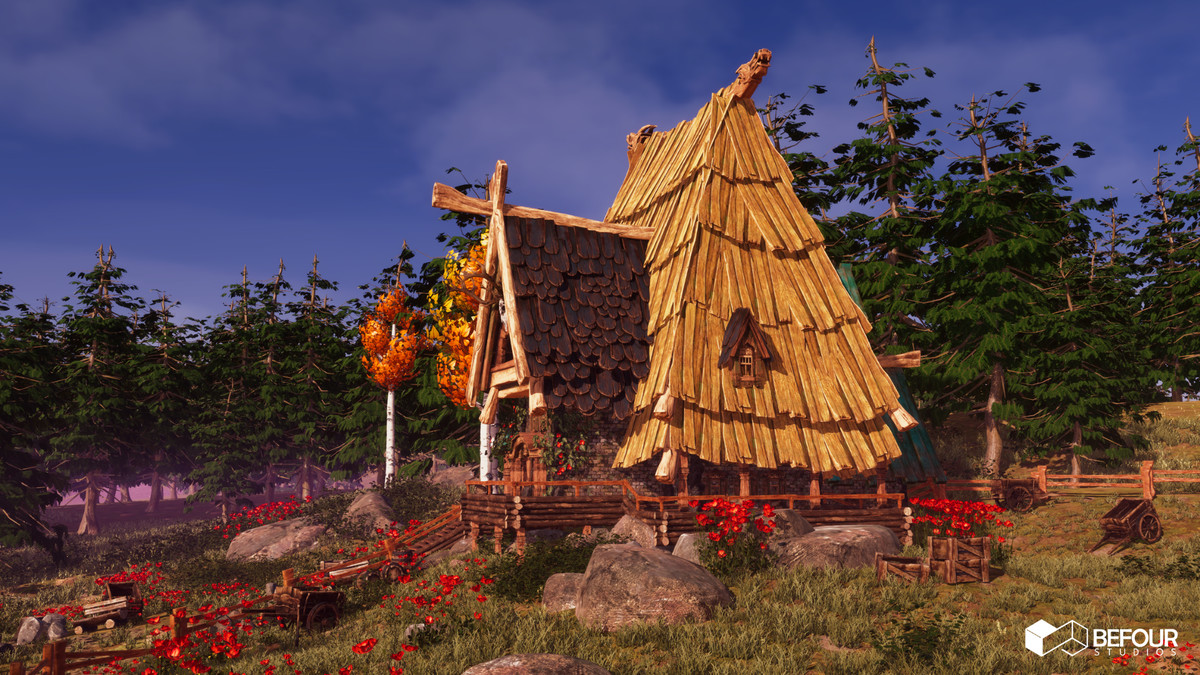 Fantasy Slavic Hut Environment (Stylized, House, Medieval )