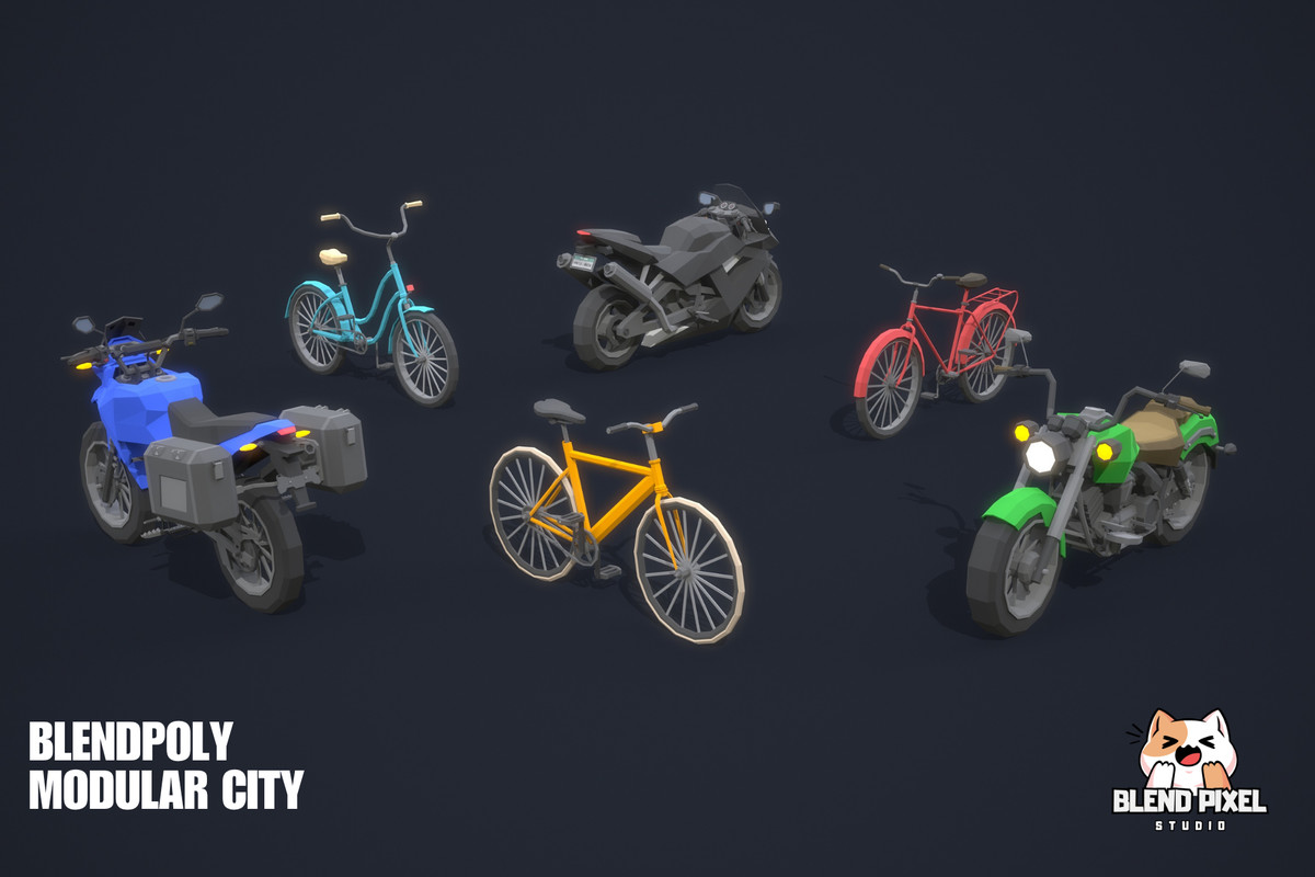 BlendPoly Modular City - Low Poly Assets