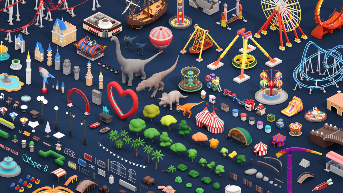 Amusement Park - Low Poly 3D Models Pack