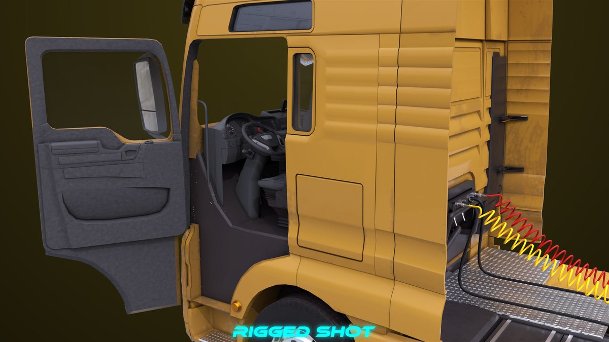 Heavy Truck 04 Flatbed Load Trailer URP HDRP Textures