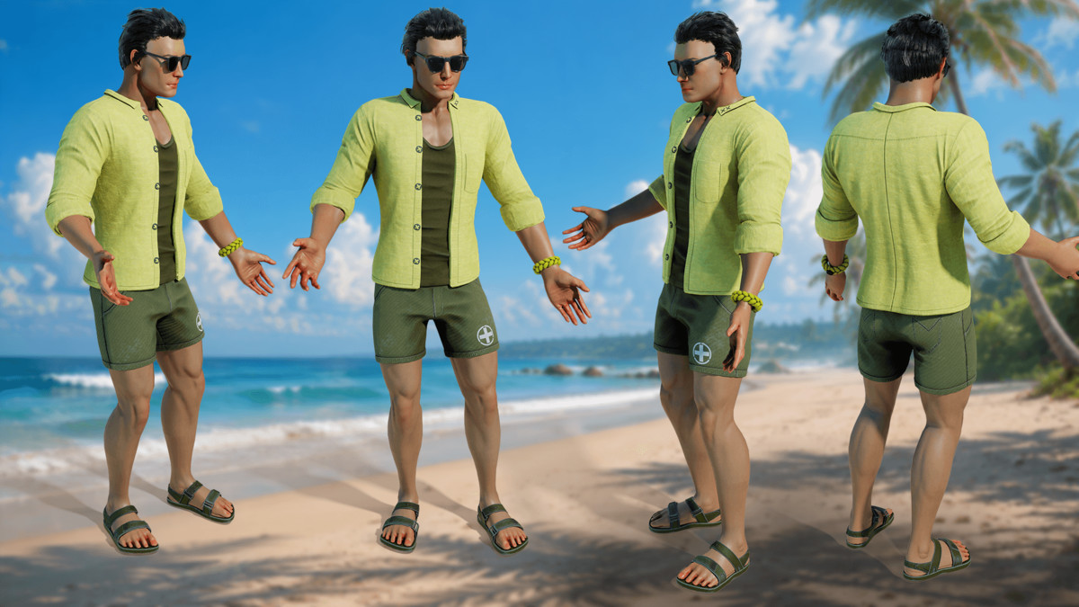 Coastal Lifeguard Man – Summer Beach Character