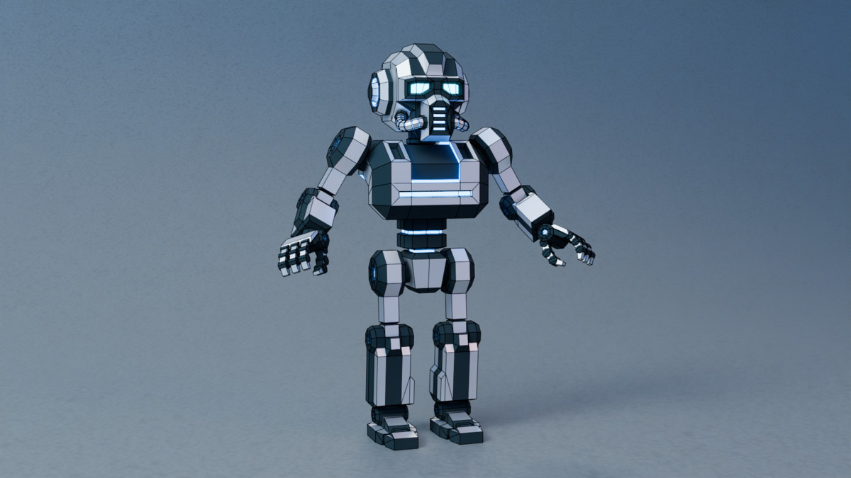 X-25.1 Sci‑Fi Robot Low‑Poly Stylized