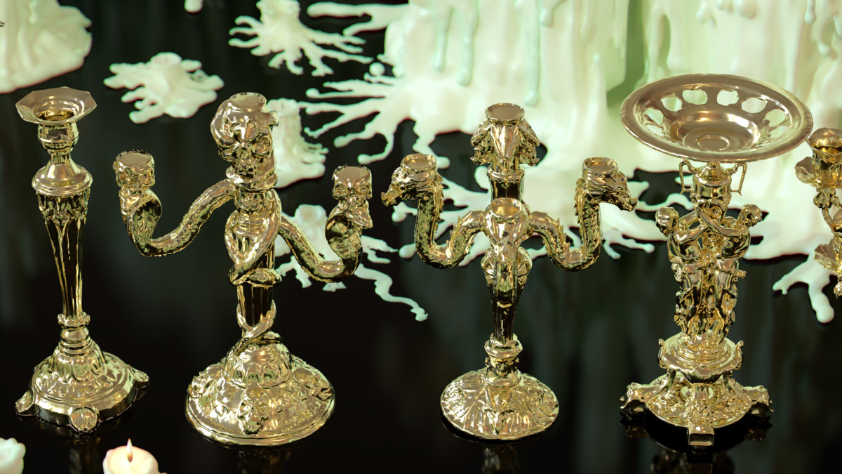 Ornate Candles, CandleHolders, and Wax Sculptures - 133 Models Set