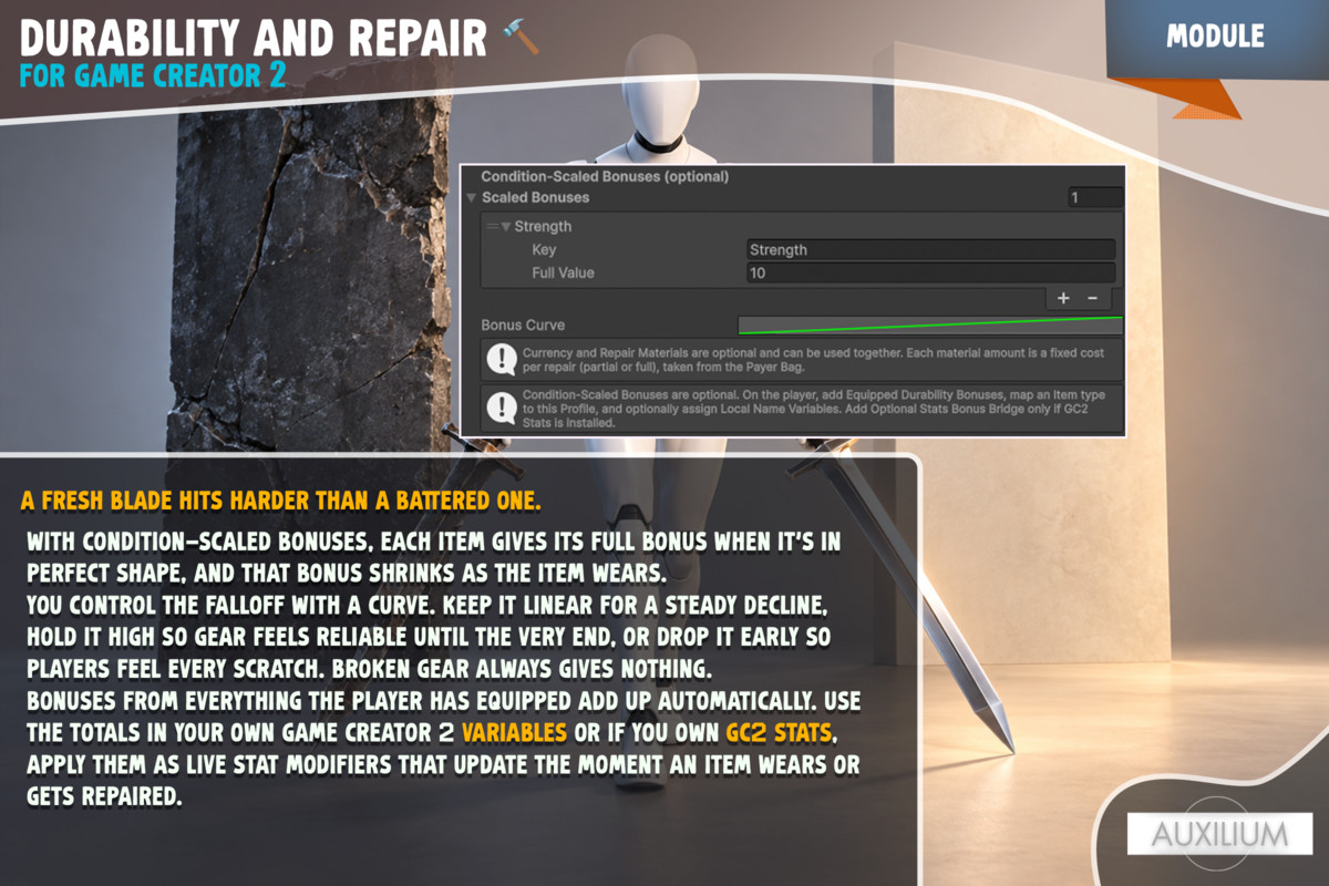 Durability and Repair for Game Creator 2
