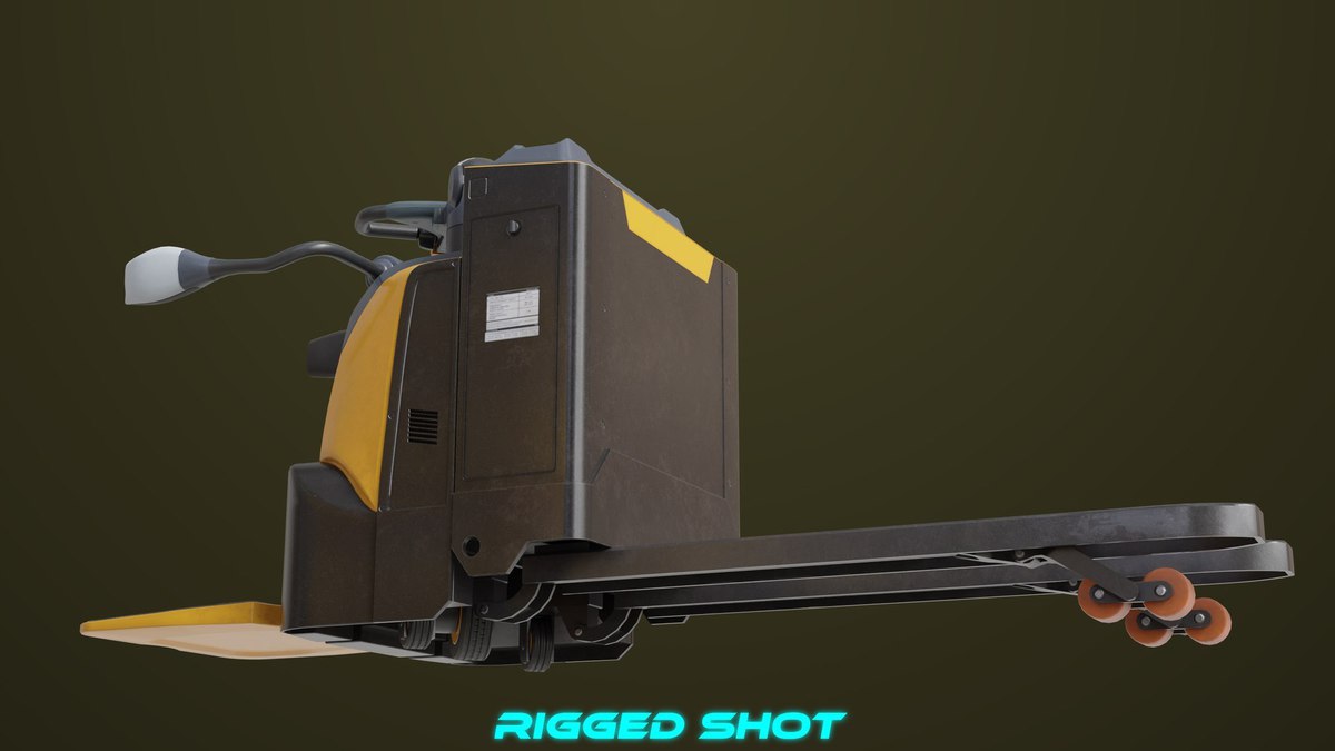 Forklift with Pallet 01 Yellow URP HDRP Textures