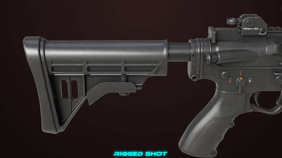 Machine Gun 17 Black URP HDRP Textures