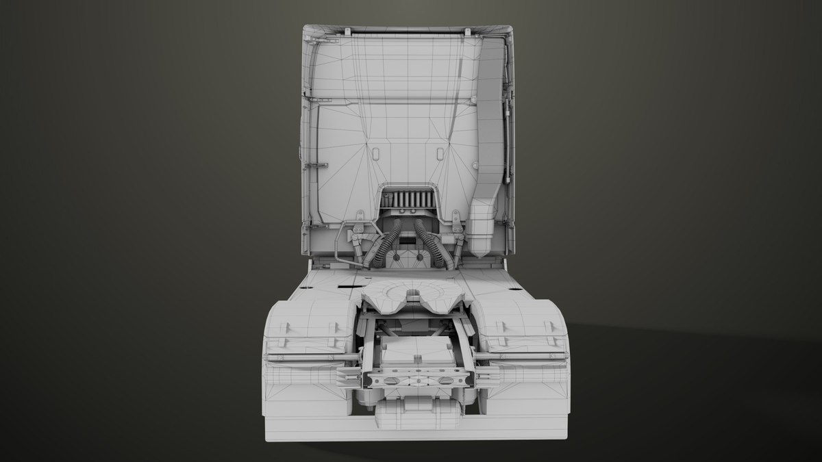 Heavy Truck Chassis 03 With Interior URP HDRP Textures
