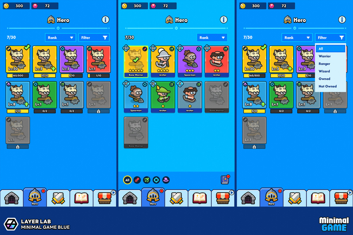 GUI Pro - Minimal Game Blue(+PSD)