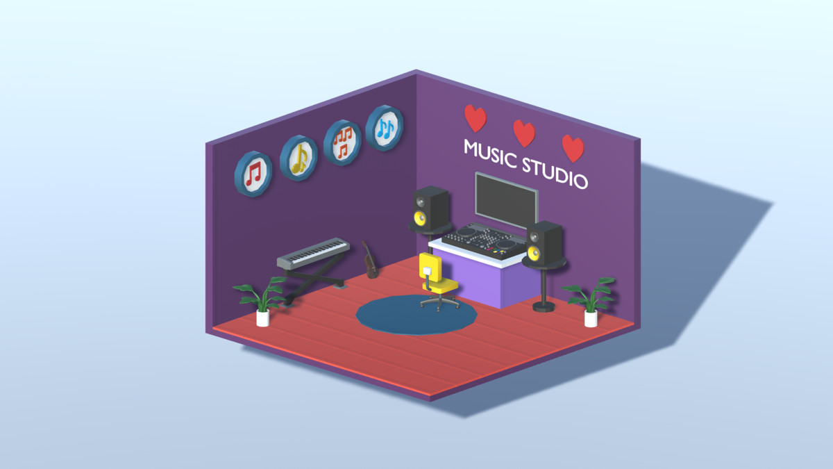 3D LOWPOLY WORK ROOMS