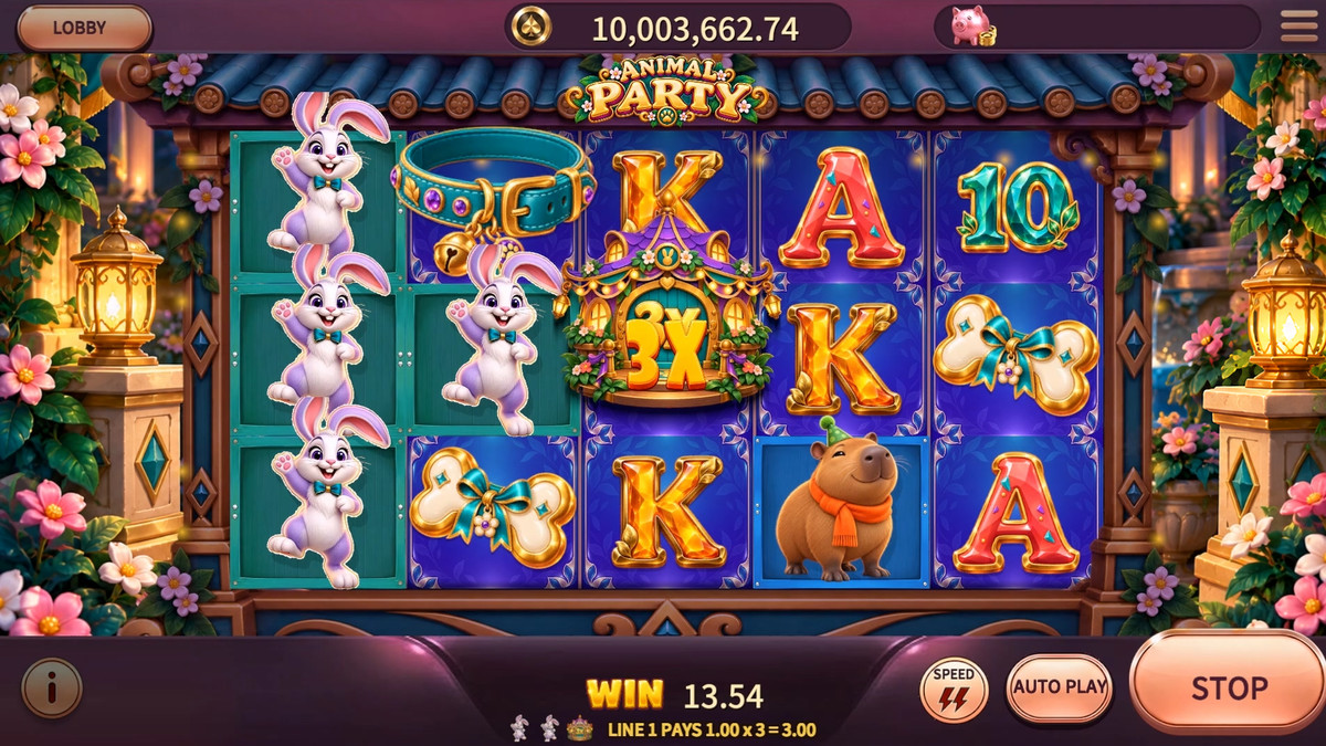 Animal Party – Slot Game Template with Server & Admin