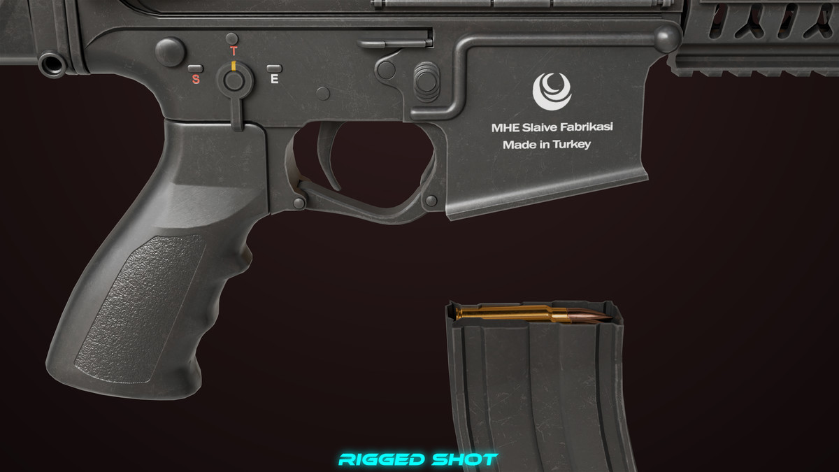 Machine Gun 17 Black URP HDRP Textures