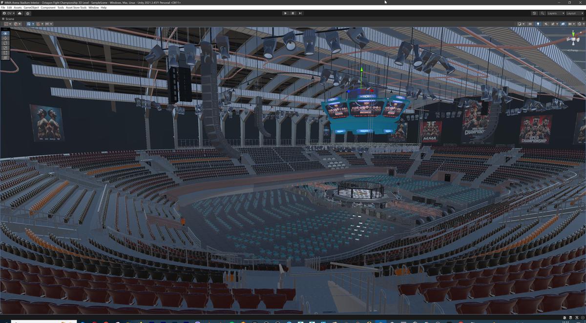 MMA Arena Stadium Interior - Octagon Fight Championship Nodular 3D Level