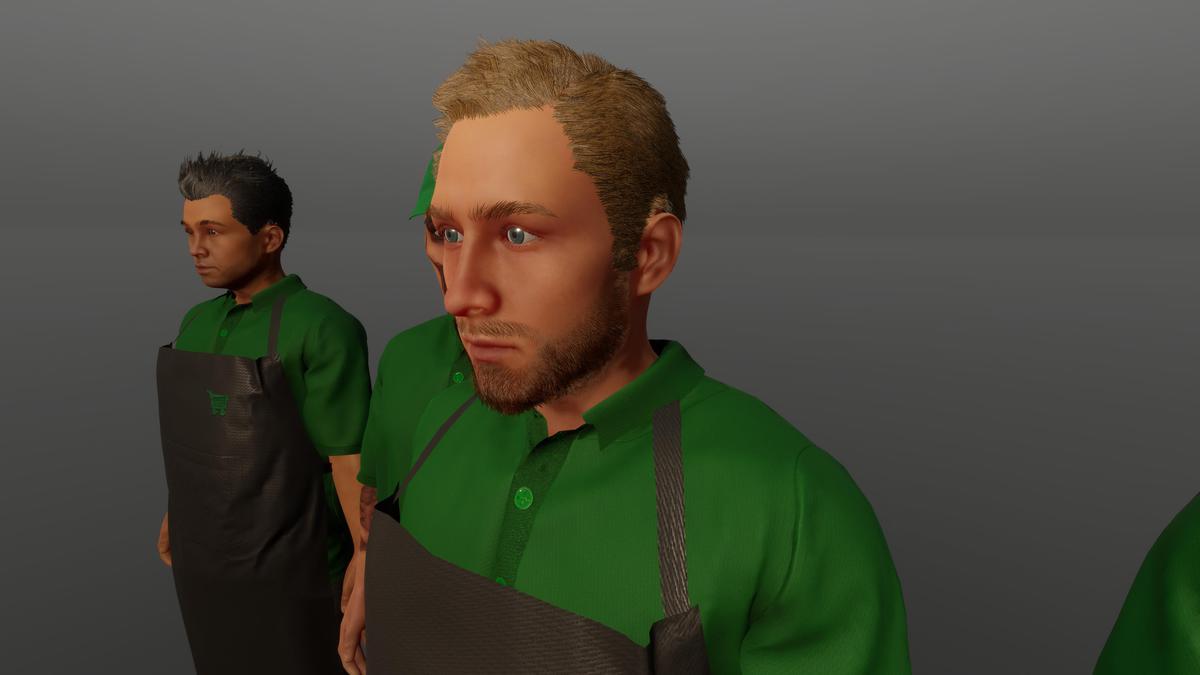 Man shop staff seller