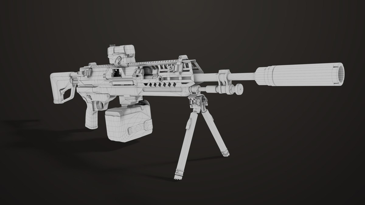 Machine Gun 14 Brown URP HDRP Textures