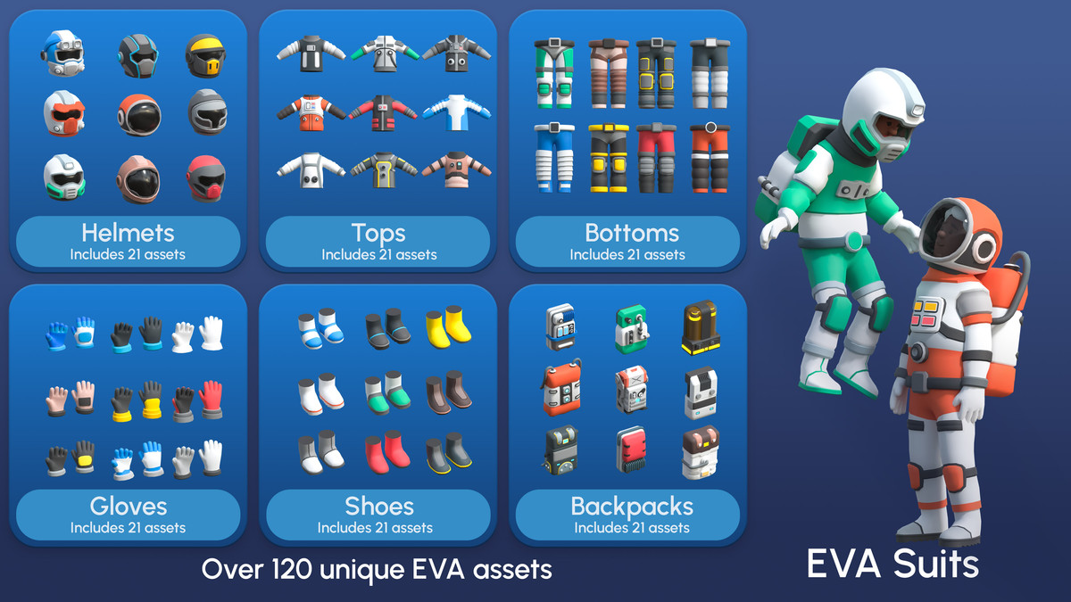 Astronaut Characters - Low Poly 3D Models Pack