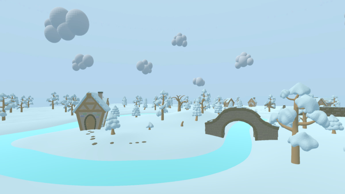 Cozy Snowy Environment - Low Poly