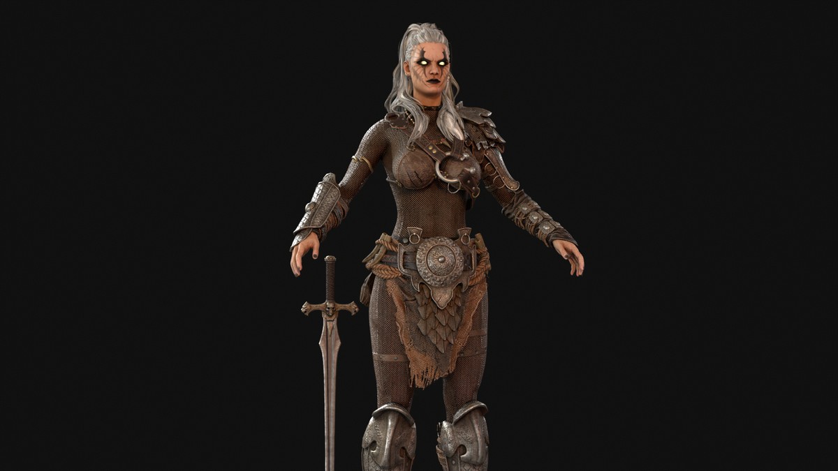 Barbarian Girl Game Ready