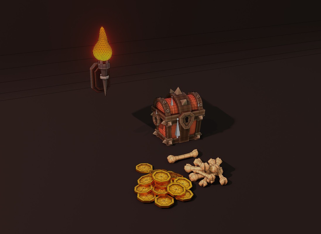 Stylized Fantasy Interiors – Low Poly 3D Props Pack (Built-in)