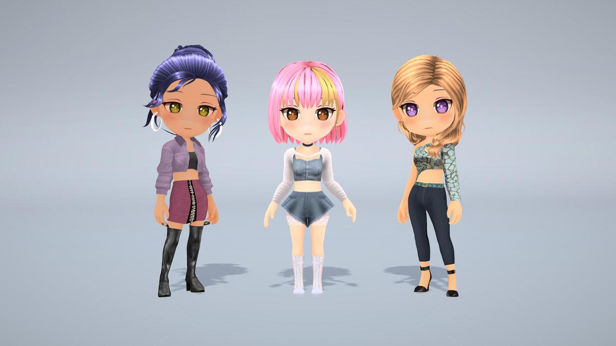 Modular Anime Female Character - Combo 4 (3 outfit)