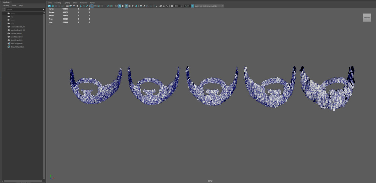 Short to Medium Boxed Beard Growth Pack Vol. 1 - 5 Real-Time Facial Hair Styles