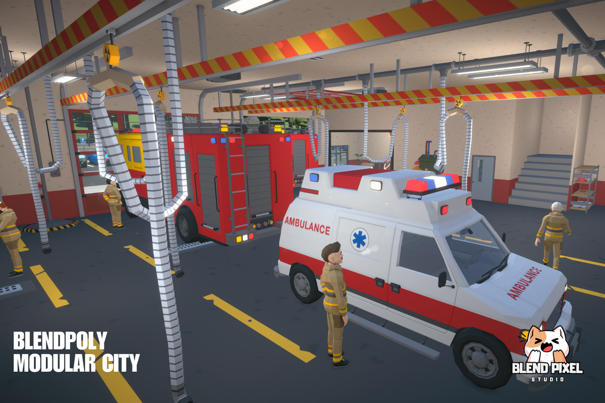 BlendPoly Modular City - Low Poly Assets
