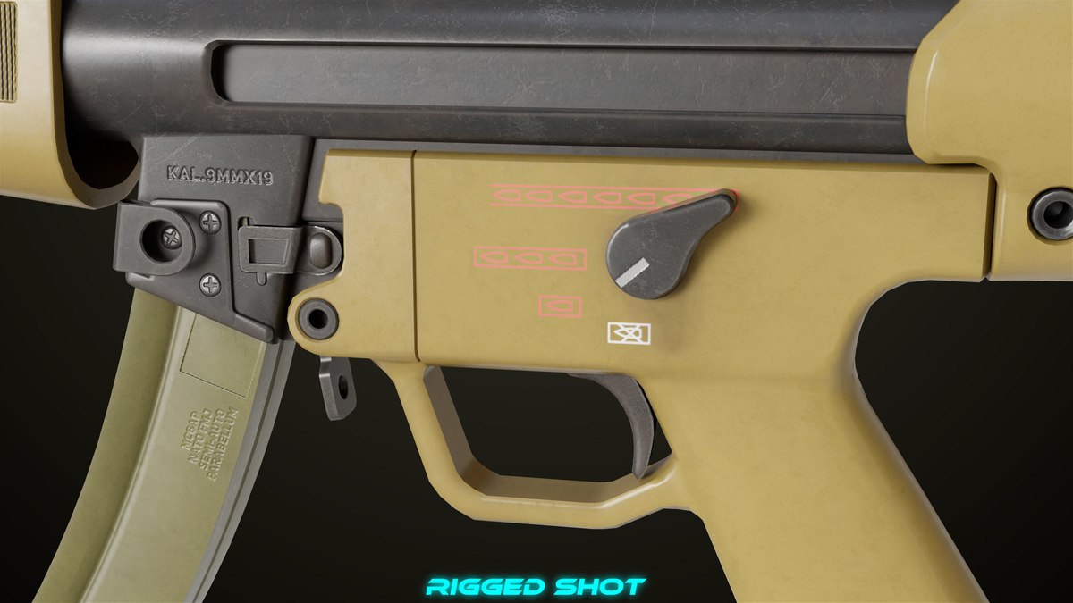 Two Machine Gun 15 Sandal Single Mat URP HDRP Textures