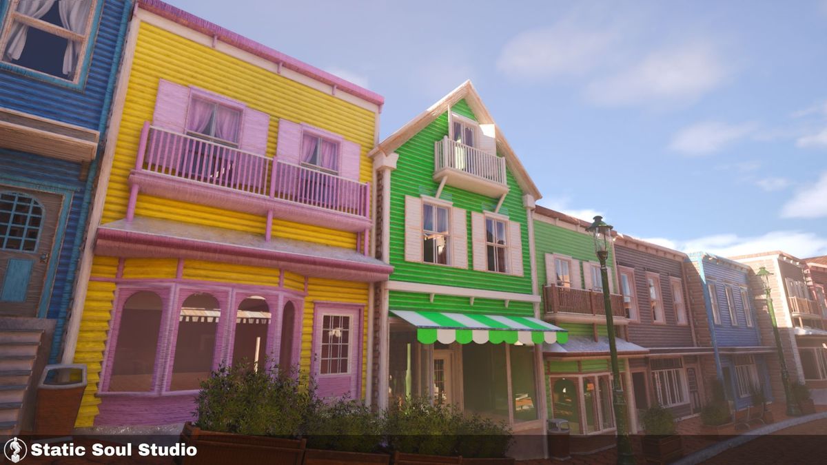 Town Stores & Streets ( Shop Interiors , Modular Roads , Color Variations )