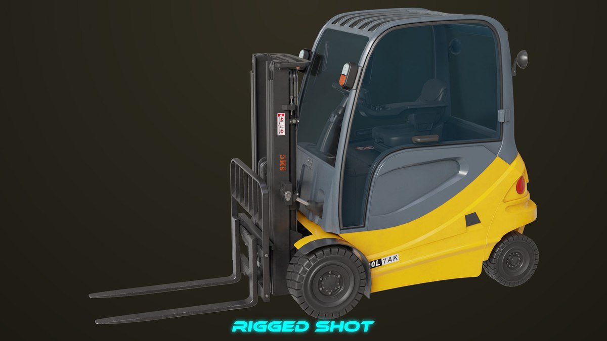 Forklift Truck 01 Yellow URP HDRP Textures