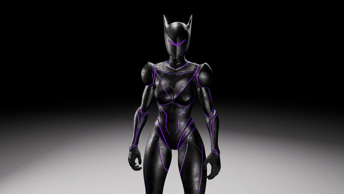 Cyber Sentinel – Stylized Sci-Fi Female Battle Character